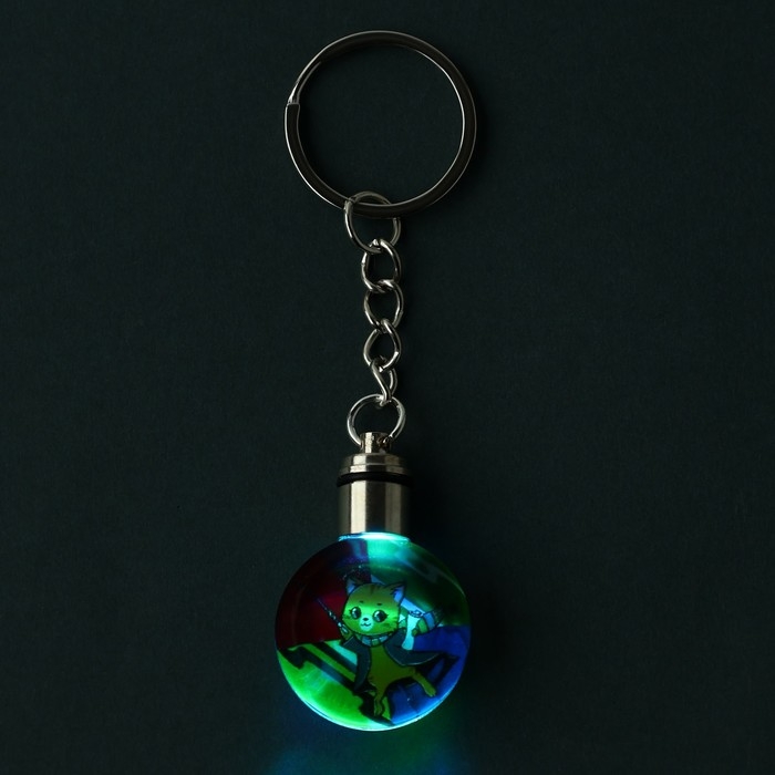 Брелок для ключей с фонариком &laquo;Кот&raquo;, 4 х 2 см