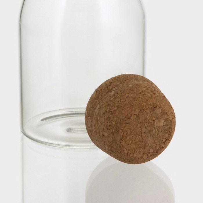 Банка стеклянная для хранения сыпучих продуктов &laquo;Эко&raquo;, 400 мл, 8&times;14 см,  с пробковой крышкой