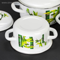 Набор эмалированных кастрюль &laquo;Бамбук&raquo;, 3 предмета: 1 л, 1,5 л, 2,3 л, индукция