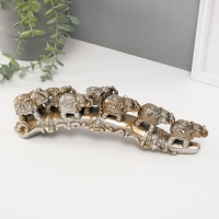 Сувенир полистоун стразы "7 слонов" 9х29х6 см