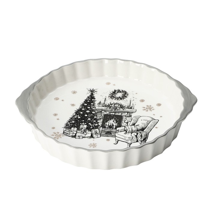 Блюдо для запекания Доляна &laquo;Хюгге&raquo;, d=28,8 см, цвет белый