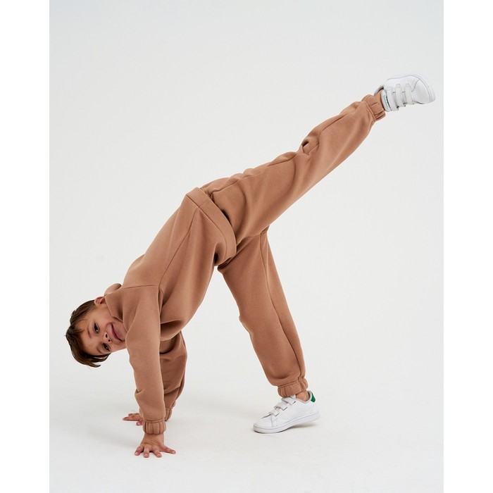 Костюм детский с начёсом (джемпер, брюки) KAFTAN "Basic line" р.38 (146-152), кофе