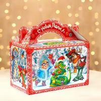 Новый год. Подарочная коробка "Приключения начинаются" новогодняя Чемоданчик средний 20 x 12 x 19 см. Новый год. Подарочная коробка "Приключения начинаются" новогодняя Чемоданчик средний 20 x 12 x 19 см.