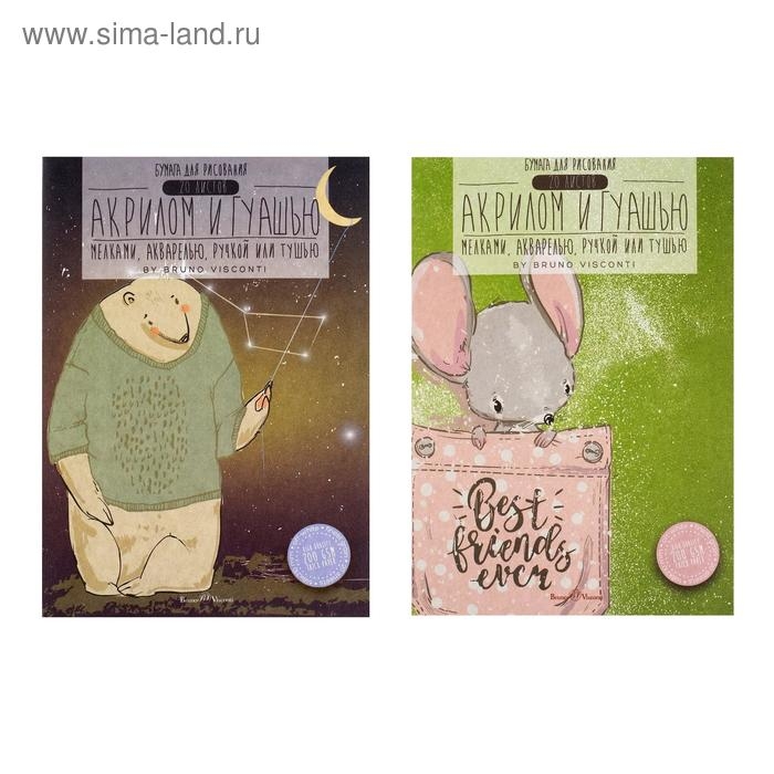 Бумага для гуаши, акрила, акварели А5, 20 листов в папке, блок 200 г/м2, МИКС Бумага для гуаши, акрила, акварели А5, 20 листов в папке, блок 200 г/м2, МИКС