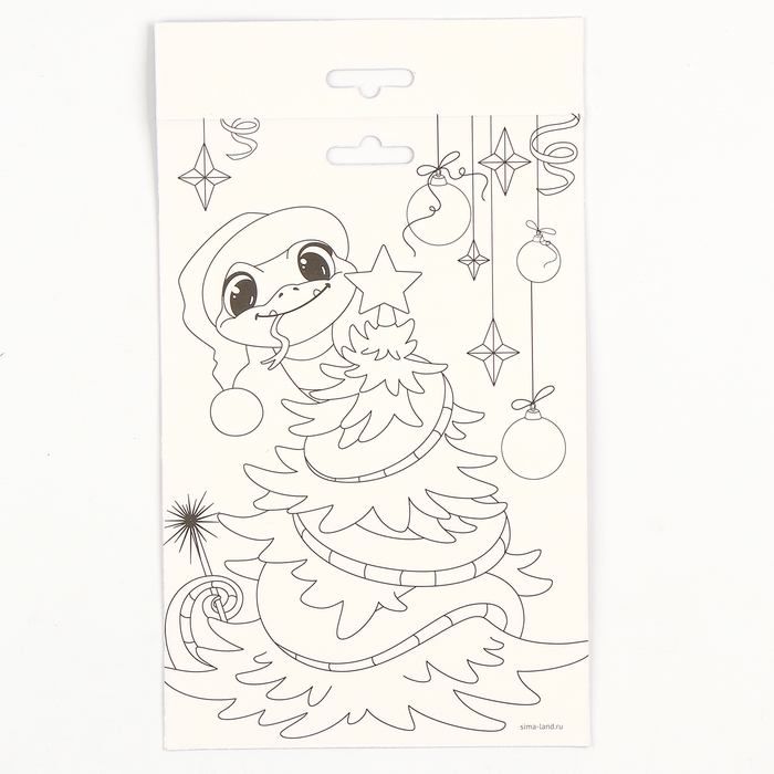 Аппликации перьями и стразами для детей на новый год &laquo;Змея&raquo;, А5, новогодний набор для творчества, символ года 2025