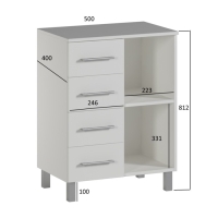 Комод для ванной комнаты, белый,  50 х 40 х 80 см