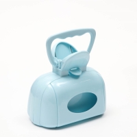 Совок для уборки за собаками с карманом для пакетов, 15,5 см х 9,5 см х 13 см, голубой Совок для уборки за собаками с карманом для пакетов, 15,5 см х 9,5 см х 13 см, голубой