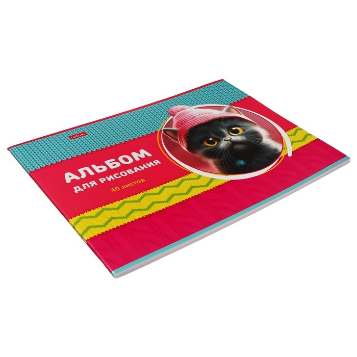 Альбом для рисования А4, 40 листов "ЛапУшки в шапочках", обложка мелованный картон, блок 100 г/м2, МИКС
