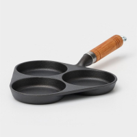 Сковорода-оладница чугунная, 37&times;19 см, деревянная ручка