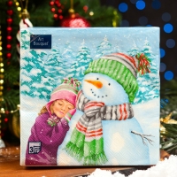 Новогодние салфетки бумажные Art Bouquet «Мой любимый снеговик», 3 слоя, 33х33, 20 шт. Новогодние салфетки бумажные Art Bouquet «Мой любимый снеговик», 3 слоя, 33х33, 20 шт.