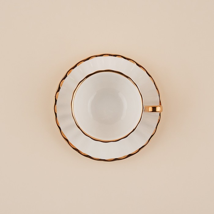 Чайная пара фарфоровая SL Home &laquo;Гарда&raquo;, 2 предмета: чашка 200 мл, блюдце d=15 см, цвет белый