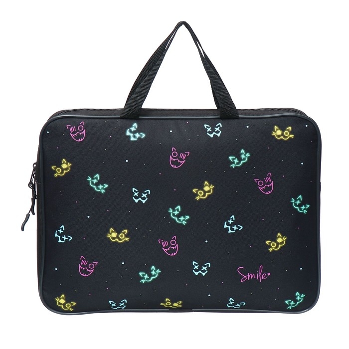 Папка с ручками текстильная А4, 370 х 280 х 60 мм, Stavia "Неон"