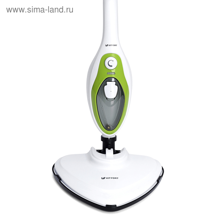 Паровая швабра Kitfort KT-1004-2, 1500 Вт, 350 мл, шнур 4.8 м, бело-зелёная Паровая швабра Kitfort KT-1004-2, 1500 Вт, 350 мл, шнур 4.8 м, бело-зелёная