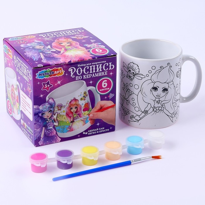 Кружка для росписи, 6 цв. «Цветочные феи» Кружка для росписи, 6 цв. «Цветочные феи»