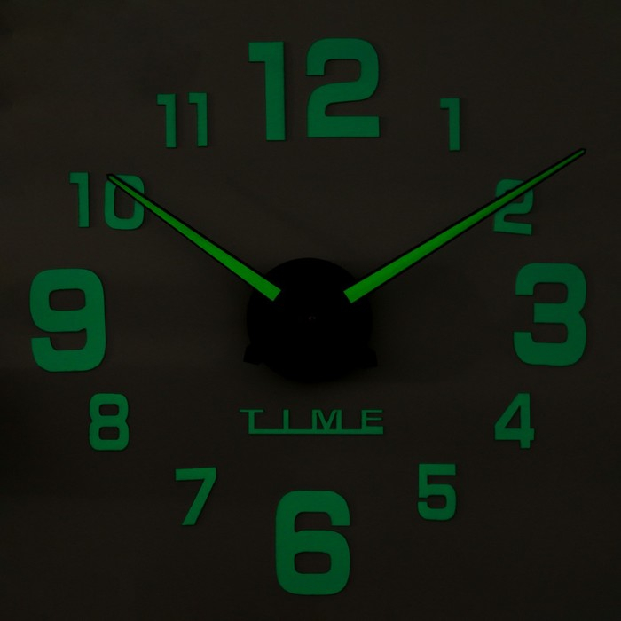 Часы настенные интерьерные большие, 3d Часы настенные интерьерные большие, 3d "Кардо",бесшумные, наклейка, d-70 см, светящиеся