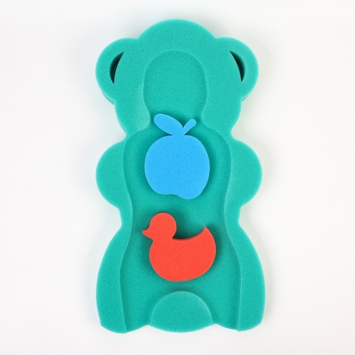 Подкладка для купания макси «Мишка», цвет зеленый, 55х30х6см Подкладка для купания макси «Мишка», цвет зеленый, 55х30х6см