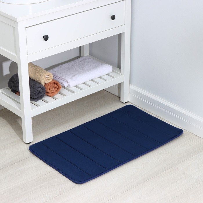 Коврик для ванной и туалета SAVANNA Memory foam, 50&times;80 см, цвет синий