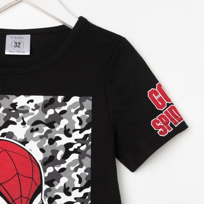 Футболка детская &laquo;Человек-Паук&raquo; рост 98-104, чёрный