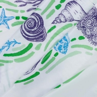 Штора для ванной &laquo;Ракушки&raquo;, 180&times;180 см, цвет белый