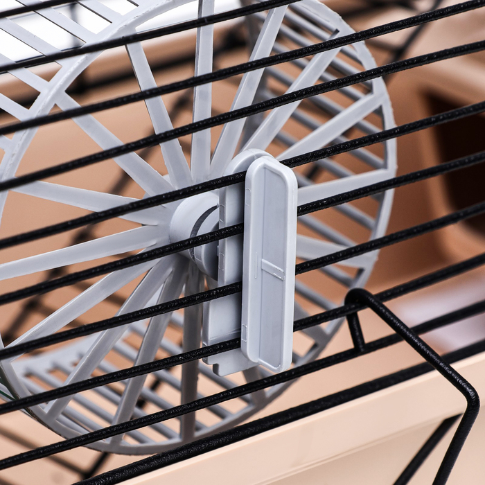 Клетка-мини для грызунов "Пижон" №2, укомплектованная, 27 х 15 х 16 см, бежевая