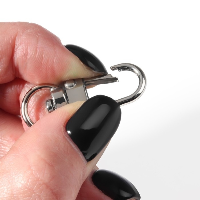 Карабин металлический, 34 &times; 12,5 мм / 10 &times; 1 мм, 5 шт, цвет серебряный