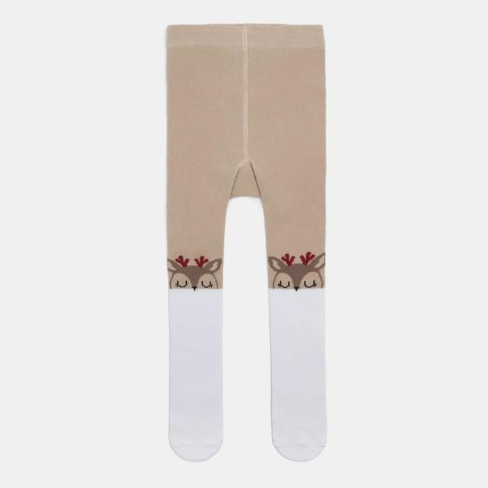 Новый год.Колготки Крошка Я Новый год.Колготки Крошка Я "Олень", бежевый, рост 62-68 см