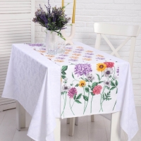 Скатерть - дорожка на стол Медальоны 40х150см, рогожка, хлопок 100% Скатерть - дорожка на стол Медальоны 40х150см, рогожка, хлопок 100%