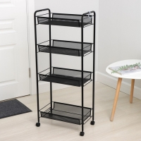 Этажерка &laquo;Ладья 24К&raquo;, 4 яруса, 44&times;25&times;100 см, цвет чёрный