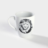 Кружка фарфоровая &laquo;Лев&raquo;, 300 мл, белая