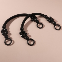 Ручки для сумки, 2 шт, вощёный шнур/дерево, 44 × 4 см, цвет чёрный Ручки для сумки, 2 шт, вощёный шнур/дерево, 44 × 4 см, цвет чёрный