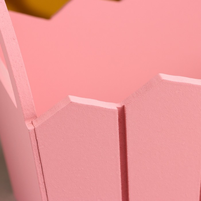 Кашпо деревянное 25&times;16&times;17 см "Мария", ручки боковые, МДФ, Розовый Коралл