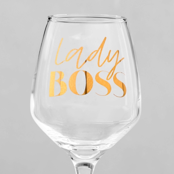 Бокал для вина &laquo;Lady boss&raquo;, 350 мл, тип нанесения рисунка: деколь