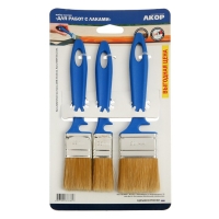Набор кистей "АКОР", натуральная щетина, пластиковая рукоятка, 25, 35, 50 мм, 3 шт. Набор кистей "АКОР", натуральная щетина, пластиковая рукоятка, 25, 35, 50 мм, 3 шт.