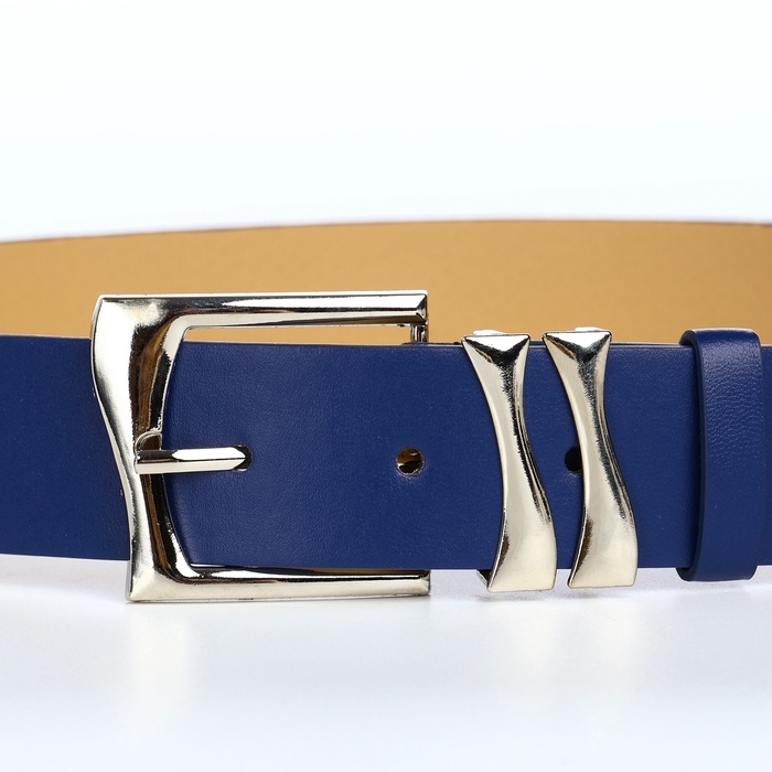 Ремень женский, ширина 3,3 см, пряжка металл, цвет синий Ремень женский, ширина 3,3 см, пряжка металл, цвет синий