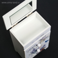 Шкатулка дерево 2 ящика "Синяя птица и лаванда" 18,5х11,7х7,5 см Шкатулка дерево 2 ящика "Синяя птица и лаванда" 18,5х11,7х7,5 см