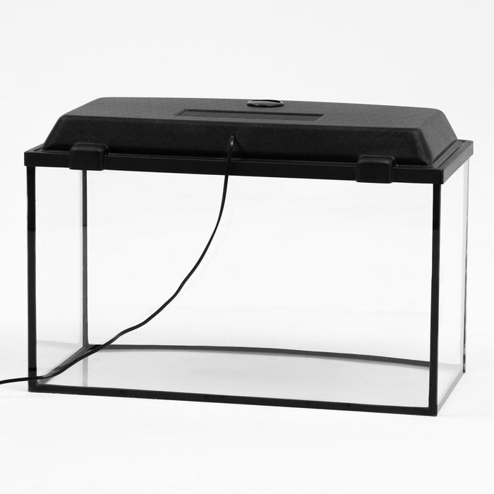 Аквариум Аквариум "Телевизор" с крышкой, 55 литров, 63 х 25 х 36/41 см, чёрный