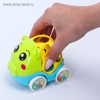 Машинка - погремушка &laquo;Зоо&raquo;, с эластичными элементами, виды МИКС, Крошка Я