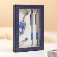 Набор подарочный 4в1 (2 ручки, кусачки, фонарик синий) Набор подарочный 4в1 (2 ручки, кусачки, фонарик синий)