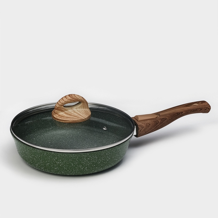 Сковорода Доляна «Форест», d=22 см, стеклянная крышка, съёмная ручка, антипригарное покрытие Сковорода Доляна «Форест», d=22 см, стеклянная крышка, съёмная ручка, антипригарное покрытие