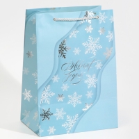 Пакет подарочный новогодний ламинированный &laquo;Лёд&raquo;, 21 х 30 х 15 см, Новый год