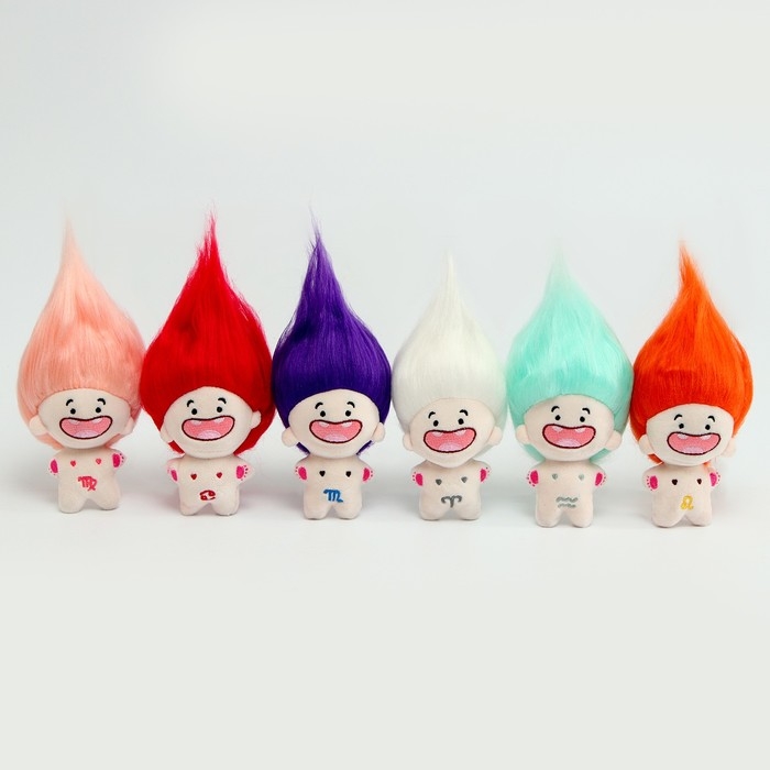 Мягкая игрушка &laquo;Тролли&raquo;, на брелоке, 12 см, цвет МИКС