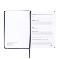 Ежедневник датированный 2025 года, ESCALADA, A5 176 листов, твердая обложка кожзам с поролоном, блинтовое тиснение, перфорация на обложке, блок 70 г/м2, синий