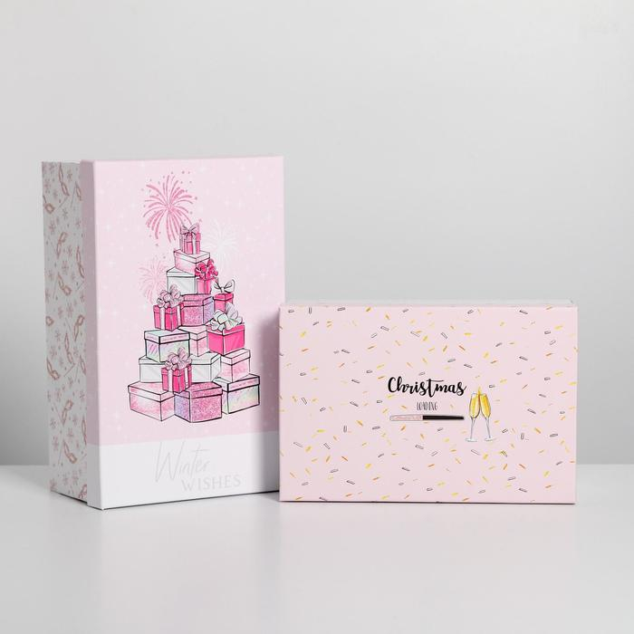 Набор подарочных коробок 10 в 1 &laquo;Стильный&raquo;, 12 х 7 х 4 - 32.5 х 20 х 12.5 см, Новый год