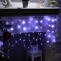 Умная гирлянда «Бахрома» 2 × 0.4 м роса, IP20, серебристая нить, 99 LED, пульт ДУ, приложение, свечение RGB, USB Умная гирлянда «Бахрома» 2 × 0.4 м роса, IP20, серебристая нить, 99 LED, пульт ДУ, приложение, свечение RGB, USB