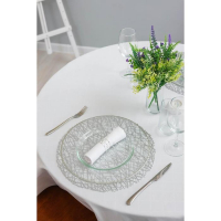 Салфетки сервировочные на стол Доляна &laquo;Соломка&raquo;, d=38 см, 4 шт, цвет серебряный