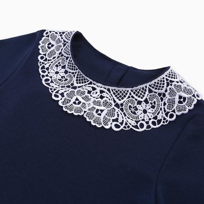 Платье для девочки, цвет темно-синий, рост 140 см Платье для девочки, цвет темно-синий, рост 140 см