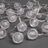 Гирлянда «Нить» 5 м с насадками «Футбольный мяч», IP20, прозрачная нить, 20 LED, свечение мульти (RG/RB), мигание, 220 В Гирлянда «Нить» 5 м с насадками «Футбольный мяч», IP20, прозрачная нить, 20 LED, свечение мульти (RG/RB), мигание, 220 В