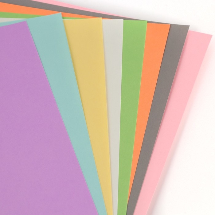 Картон цветной тонированный, А4, 8 листов, 8 цветов, немелованный, двусторонний, в пакете, 180 г/м&sup2;, Маша и Медведь