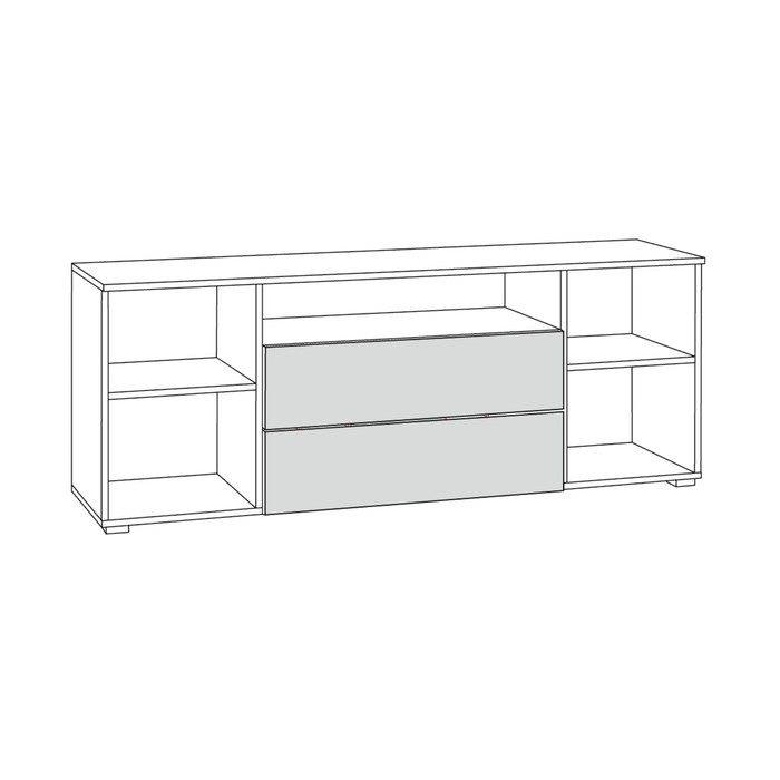 Тумба под ТВ Остин 16.47, 1600х419х608, Белый мдф/Дуб золотой