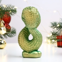 Новый год. Символ 2025. Фигура "Змея Кронос" светло-зеленая, 10х5см